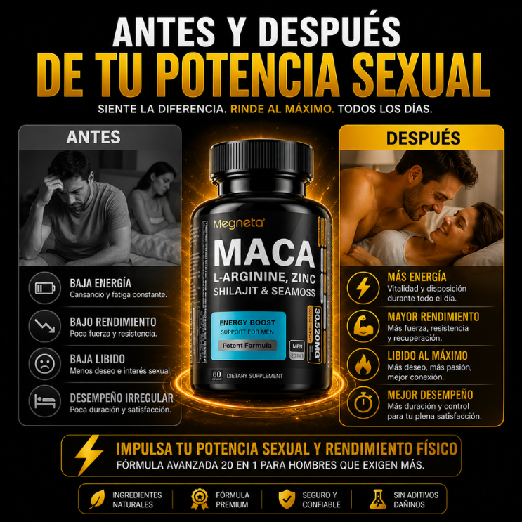 MACA Suplemento + Shilajit - Poder Masculino💪