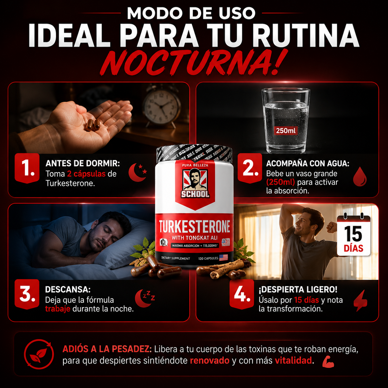 TURKESTERONE™ Testosterone Booster  🦁 – 120 Cápsulas  | 50% DE DESCUENTO SOLO HOY🚨
