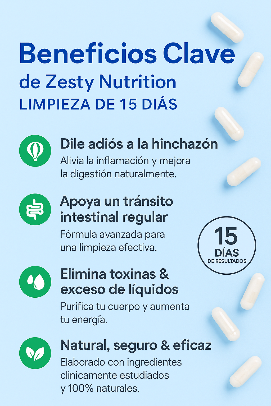 Suplemento Zesty Limpieza 15 Dias Digest