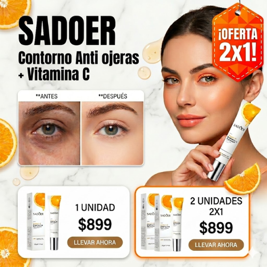 SADOER - Contorno Anti-ojeras + Vitamina C (🚨2x1 SOLO HOY🚨)